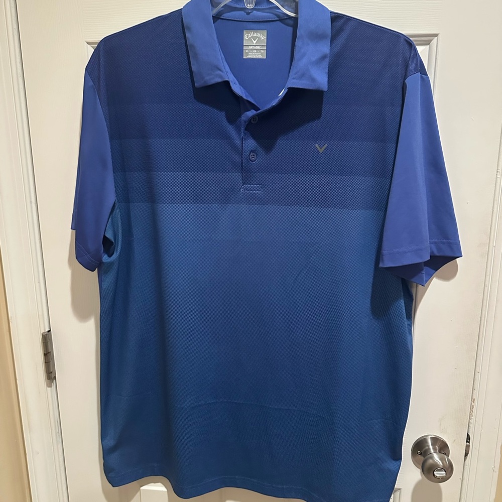 Callaway Men’s Opti Dri Performance Golf Polo Shirt Gradient Blue XL